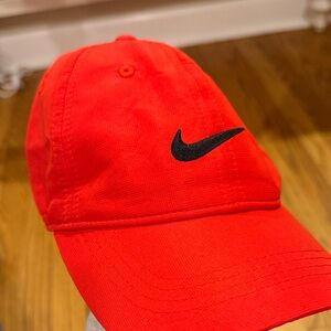 Nike Bright Red Baseball Cap with Black Swoosh